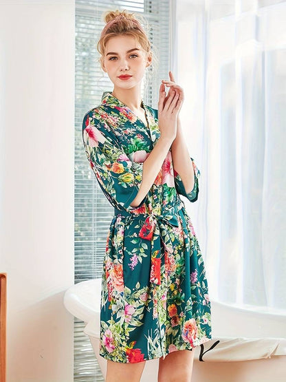 Peignoir Kimono Floral Élégant