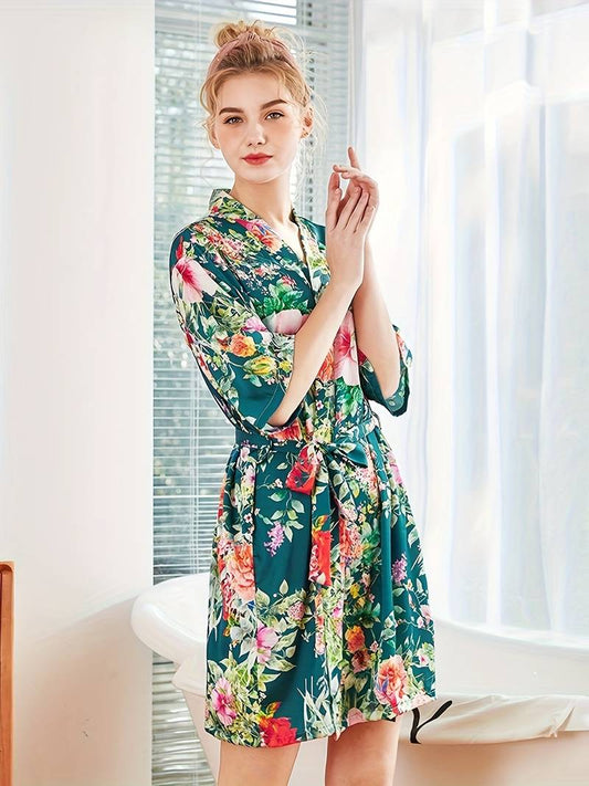 Peignoir Kimono Floral Élégant