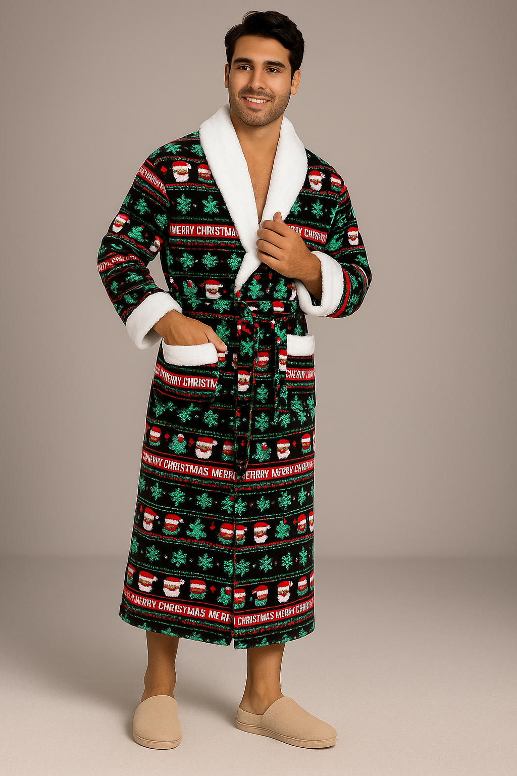 Peignoir Polaire Chaud de Noël