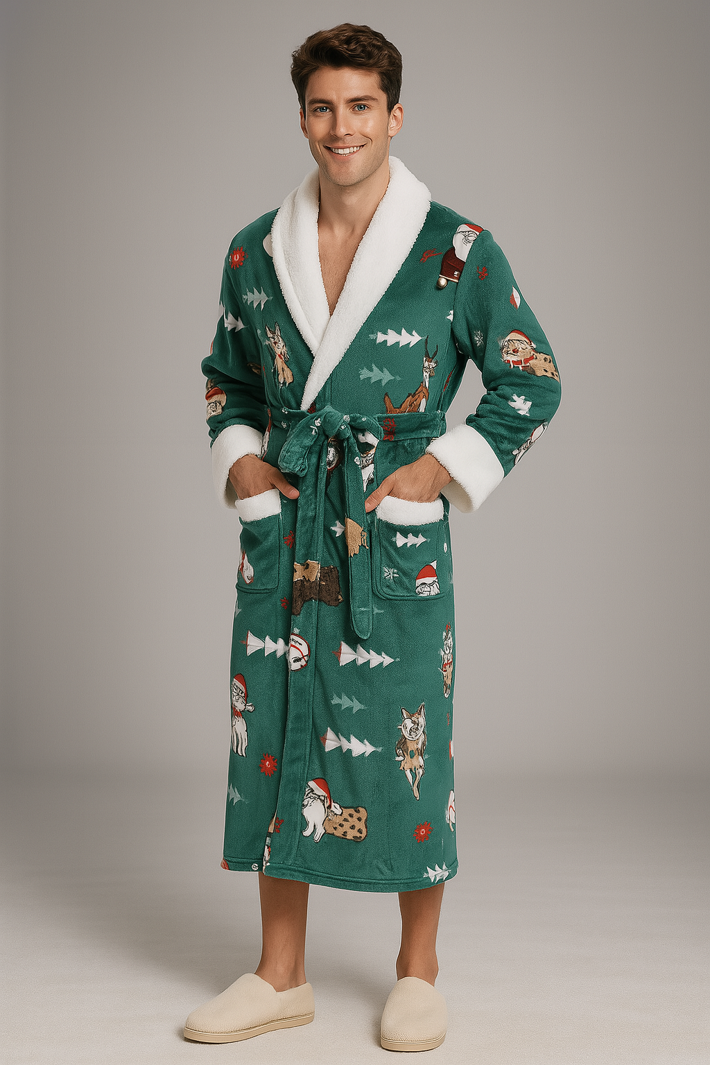 Peignoir Polaire Chaud de Noël