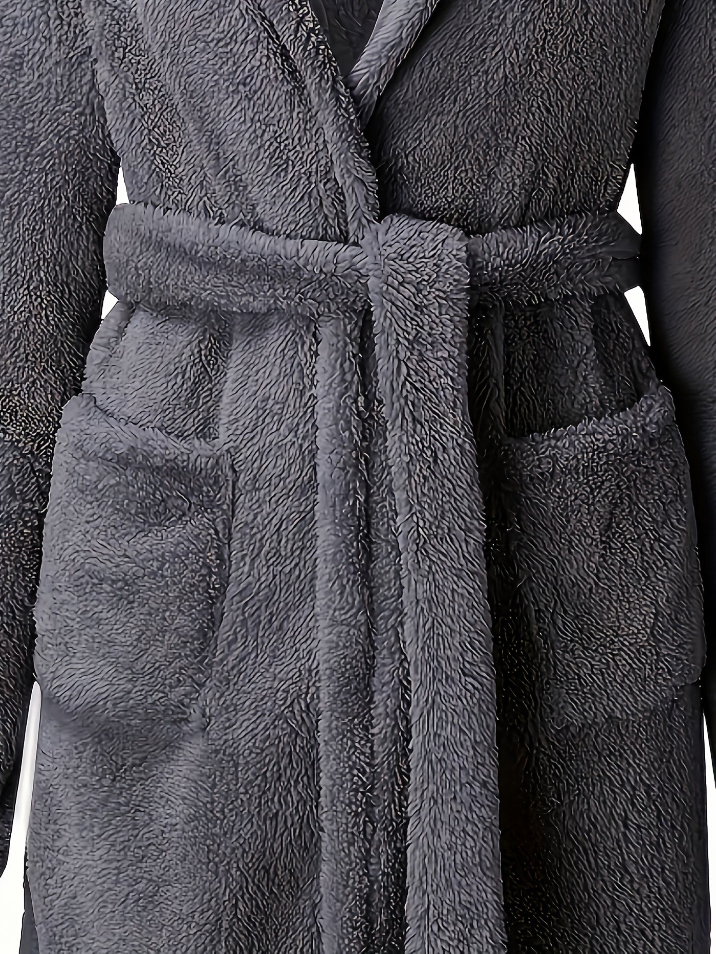 Peignoir polaire homme à capuche polaire avec poches et ceinture