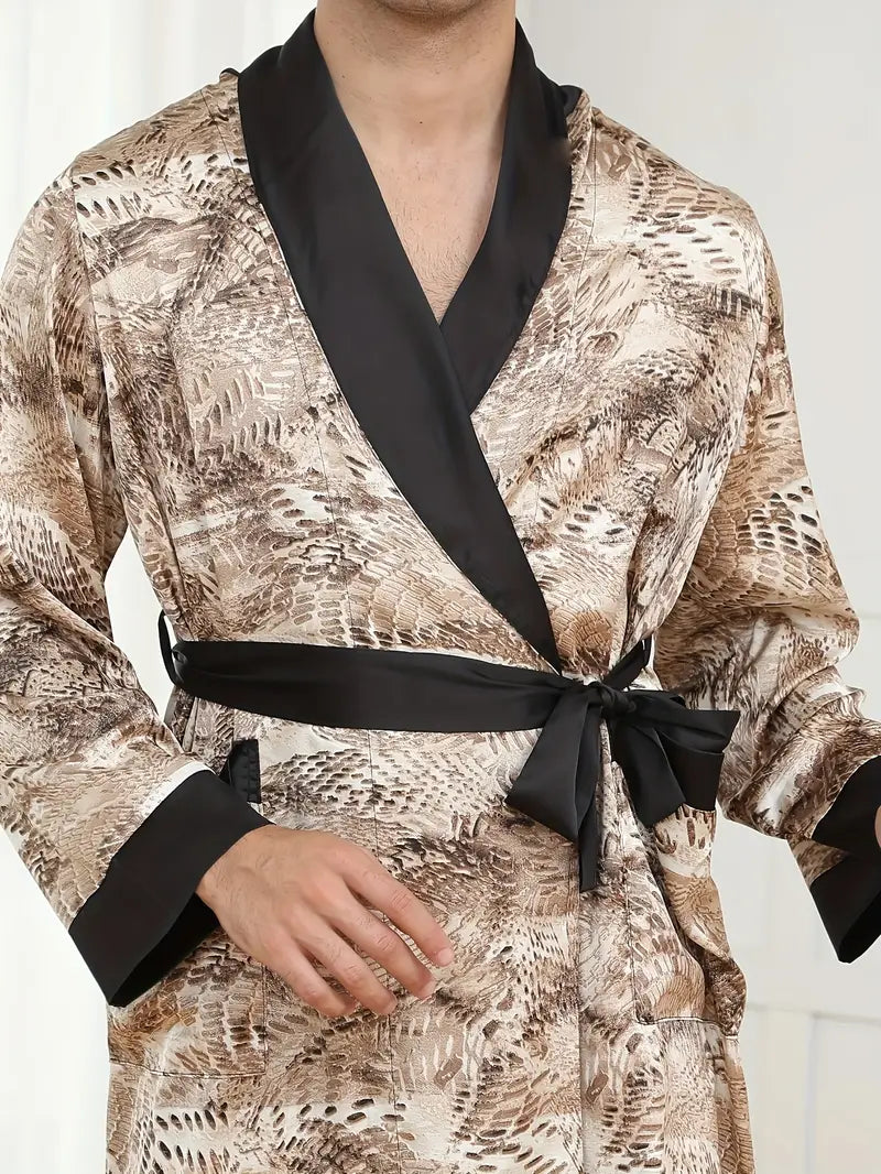 Peignoir avec Imprimé Serpent en Coton 420g/m²