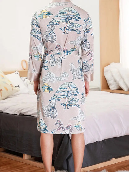 Peignoir Kimono de Bain Style Ancien