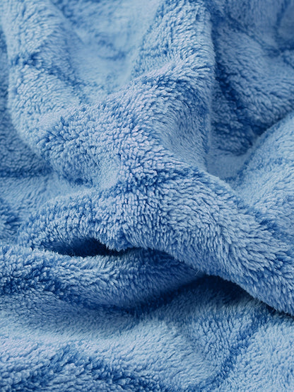 Peignoir polaire à capuche pour homme avec motifs relief et ceinture ajustable