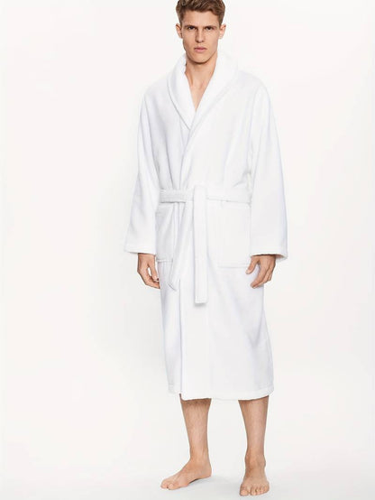 Peignoir Homme Polaire de Bain Blanc