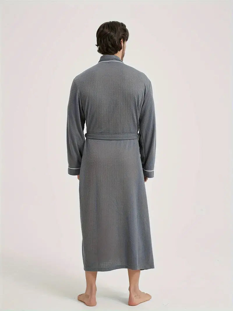 Peignoir de Bain Nid D'abeille Gris