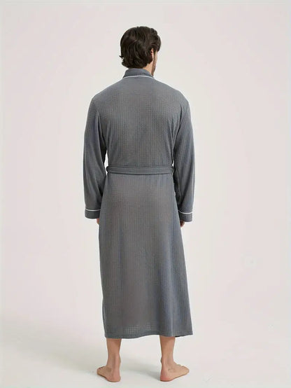 Peignoir de Bain Nid D'abeille Gris