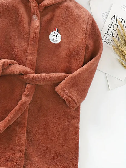 Peignoir de Bain Enfant Chaud Couleur Unie