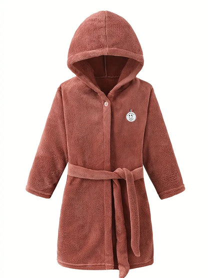 Peignoir de Bain Enfant Chaud Couleur Unie