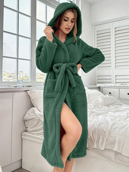 Peignoir de Bain Polaire Vert Grande Taille