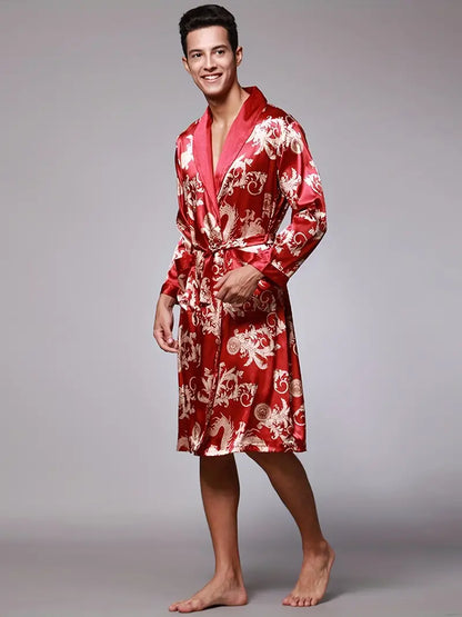 Peignoir de Luxe Doux avec Imprimé Dragon