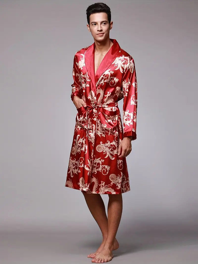 Peignoir de Luxe Doux avec Imprimé Dragon