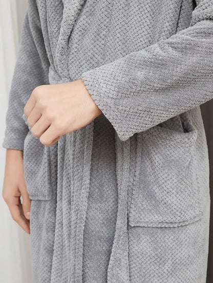 Peignoir de Bain Nid D'abeille en Coton