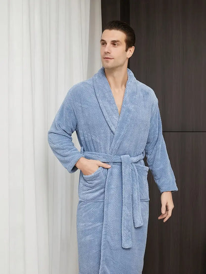 Peignoir de Bain Nid D'abeille en Coton