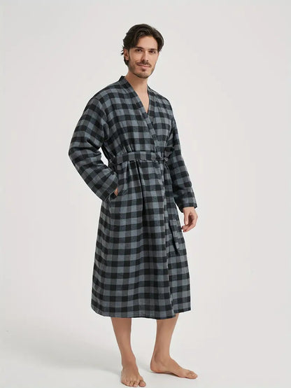 Peignoir de Bain à Carreaux Original