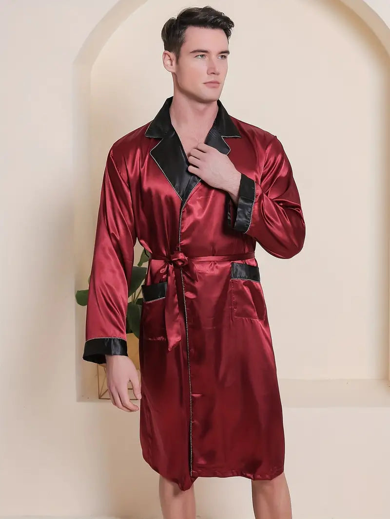 Peignoir Rouge Élégant et Luxueux