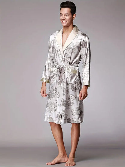 Peignoir de Luxe Doux avec Imprimé Dragon