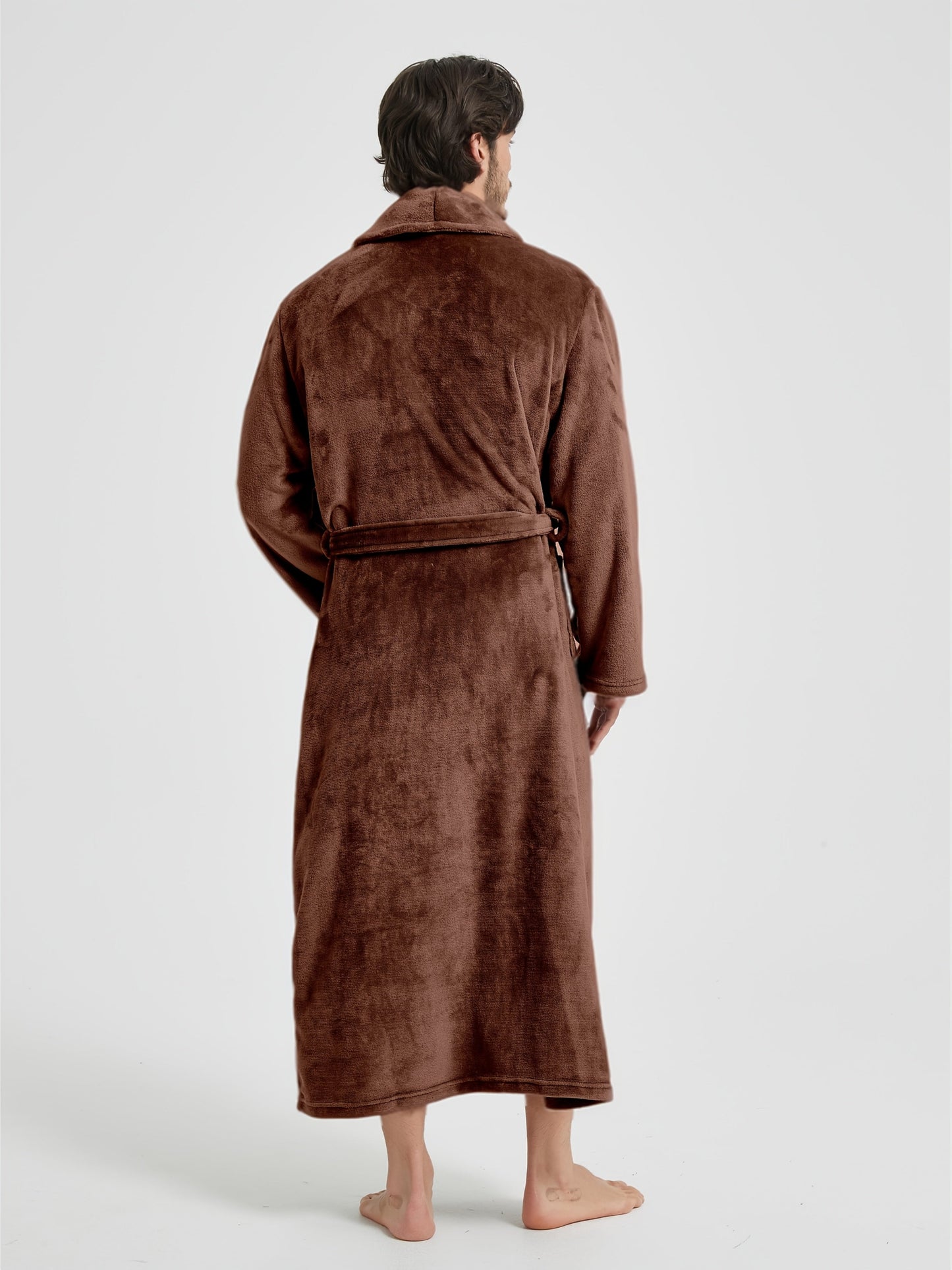 Peignoir homme polaire longue coupe avec col châle