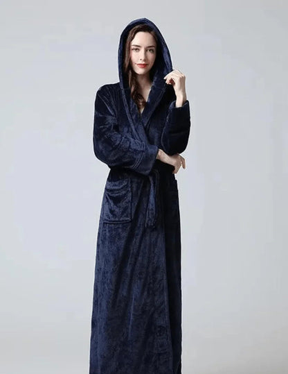 Peignoir chaud long femme en polaire ultra douce