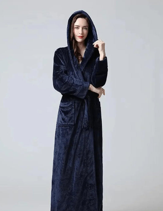 Peignoir chaud long femme en polaire ultra douce